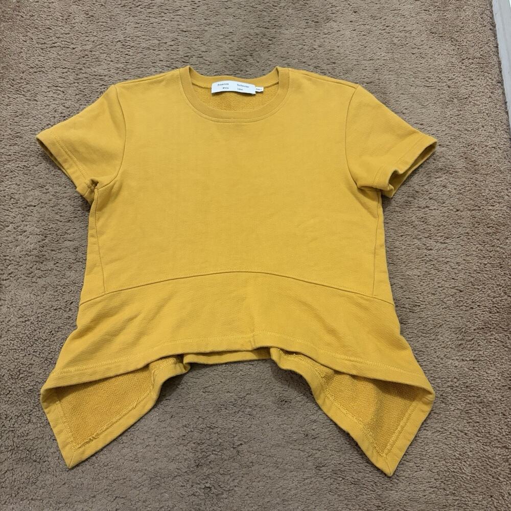 Proenza Schouler White Label Crew Neck Short Sleeve Shirt Mustard Size Small